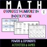 Worksheet on Powers and Exponent Activities and Games