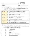 Worksheet - Vowels, Sentence/Fragment, Subject/Predicate, 