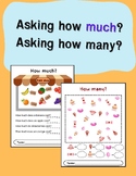 Worksheet on using How Much and How Many.