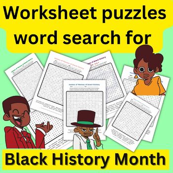 Preview of Worksheet puzzles word search for Black History Month