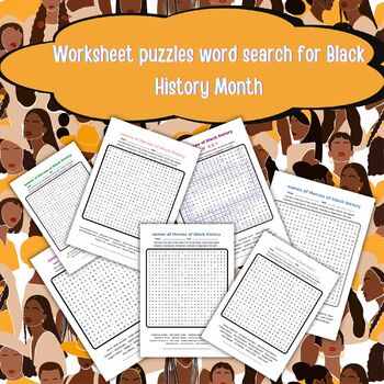 Worksheet puzzles word search for Black History Month by The golden fingers