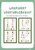 Worksheet : vegetable&fruit :Cut and paste the pictures in