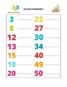 worksheet write the numbers 1 50 by maria c tpt