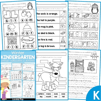 Winter Literacy Worksheets and Activities No Prep by Lavinia Pop