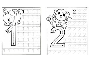 worksheets numbers 1 10 tracing preschool kindergarten kg tpt