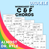 C & F Ukulele Chords: 4 Worksheets