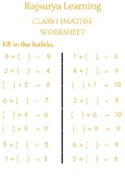 Worksheets Class 1 (Maths)