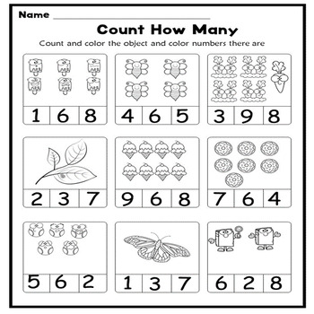 Worksheets Count How Many by Cacth The Moon | TPT