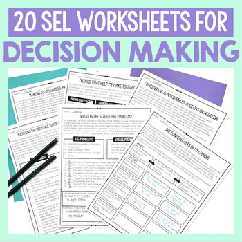 Preview of Worksheets For Responsible Decision Making and Social Problem Solving