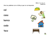 Worksheets- Link words and pictures- "CA-CO-CU" syllables 1