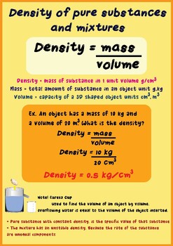 Preview of Worksheets and exercises about the density of substances for children grade4-8