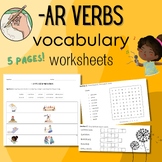 Worksheets -ar Verbos - Verbs ending in -AR (Spanish) Vocabulary