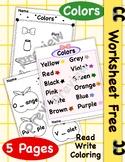 Worksheets color free 5 pages. Read write coloring