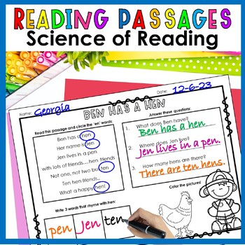 Preview of Decodable Fluency Passages - Science of Reading Questions 2nd Grade Phonics
