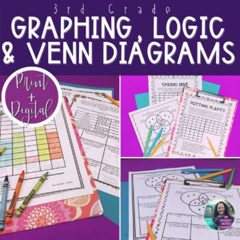 Preview of Worksheets for Bar Graphs, Logic and Venn Diagrams in Math