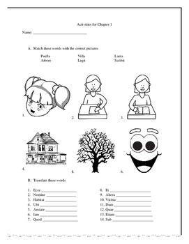 Preview of Worksheets for Chapter 1 and 2 Ecce Romani