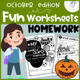 Worksheets for Fun - October Edition | Monthly Homework