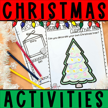 Christmas Activities Worksheets Literacy Math Kindergarten 1st Grade ...