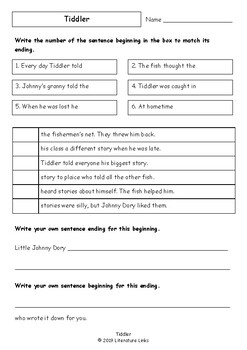 Worksheets for TIDDLER by Julia Donaldson & Axel Scheffler - Vocab