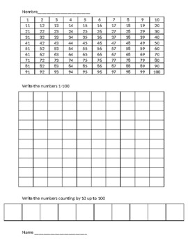 Preview of Worksheets for kids write their numbers