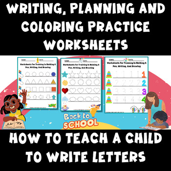 Preview of Worksheets for training in planning and coloring, follow-up work for kindergarte
