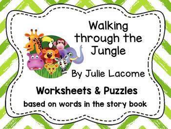 Preview of Worksheets for use with "Walking Through the Jungle" Book