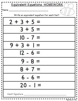 Worksheets to Practice Equivalent Equation Problems by Lisa Rombach