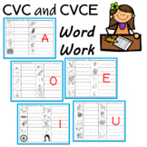 CVC and CVCE (Sneaky e, Silent e) Word Work Practice