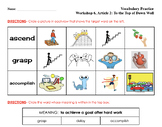 Workshop 6- ALL Articles Vocabulary Practice BUNDLE (Stage B)