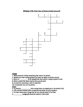 Workshop 9 (The Front Lines of Justice) Content Crossword Puzzle