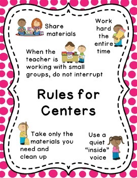 k 2 workstation workshop center rules posters tpt