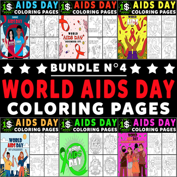 Preview of World Aids Day Coloring Book Bundle N° 4 - 57 Sheets