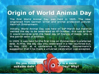 World Animal Day PowerPoint - FACTS - Great graphs! | TPT