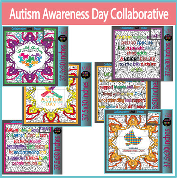Preview of World Autism Awareness Day Bulletin Board Collaborative Poster Craft Art Bundle