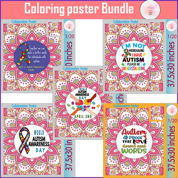 Preview of World Autism awareness Day Quotes Collaborative Posters Bulletin Board Bundle