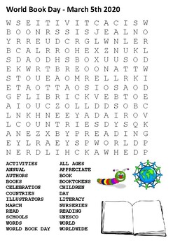 world book day 2020 word search by steven s social studies tpt