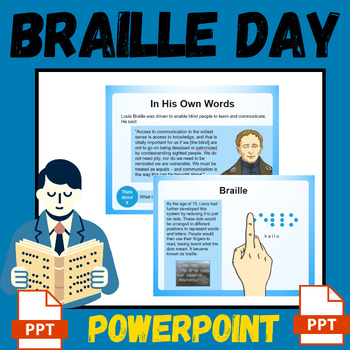 Preview of World Braille Day | All About Louis Braille PowerPoint |  January Holiday