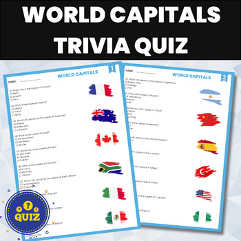 Preview of World Capitals Quiz | World Geography Trivia Quiz