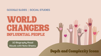 Preview of World Changers - Influential People Biographies, Google Slides