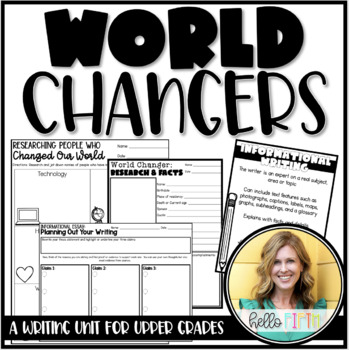 Preview of World Changers: Upper Elementary Writing Project