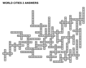World Cities Crossword Puzzles by Ah Ha Lessons TpT