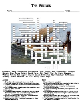 World Civilizations: The Vikings Crossword Puzzle by World O #39 Stuff