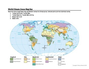 world climate zones map worksheet by marcy edwards tpt