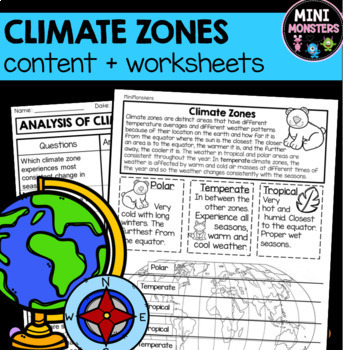 Preview of World Climate Zones Worksheets