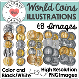 World Coins Clipart by Clipart That Cares