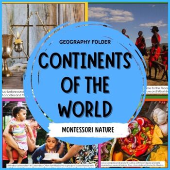 Preview of World Continent Cards Montessori Geography Folder