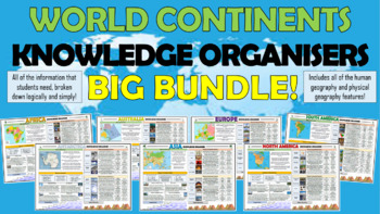 Preview of World Continents Knowledge Organizers Big Bundle!