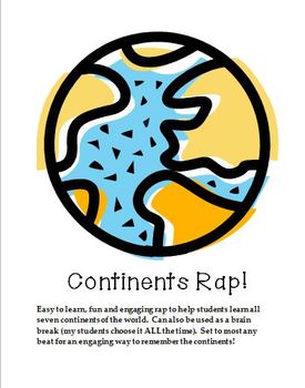 Preview of Continents of the World Rap!