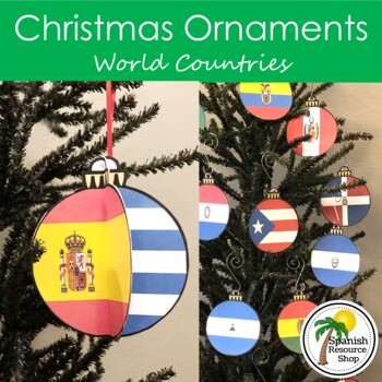World Countries Christmas Ornaments by Spanish Resource Shop | TPT