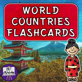 Preview of World Countries Flash Cards - Australia, Egypt, France, India, Japan and More!